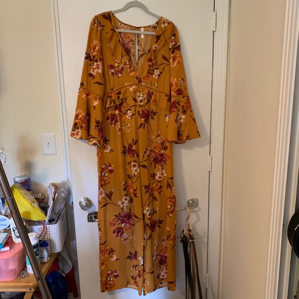 Yellow longlseeve jumpsuit